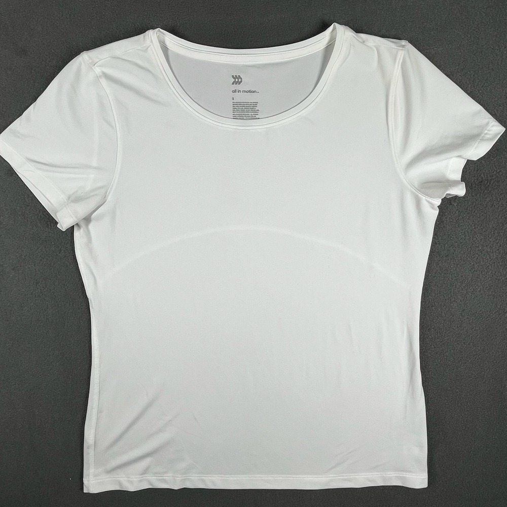 All in Motion Athletic T-Shirt Activewear Workout‎ Top White Short Sleeve S